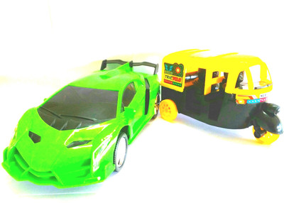 

SRP TOYS HIGH QUALITY UNBREAKABLE CAR AND AUTO SET OF TWO TOYS(Multicolor)