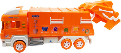

Emob Large Trash Dumpster Incredible Finish Friction Wheel Truck Toy with Moving Body Parts for kids(Orange)