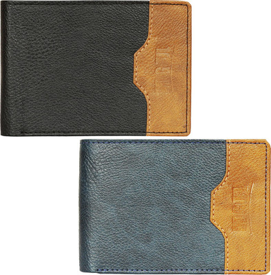 

Mogoul Men Black, Blue Genuine Leather Wallet(7 Card Slots), Blkblupucw201804