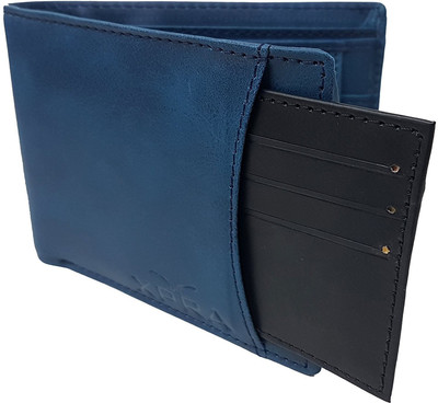 

XPRA Men Blue Genuine Leather Wallet(9 Card Slots)