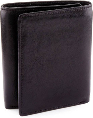 

DELMA Men Black Genuine Leather Wallet(4 Card Slots)
