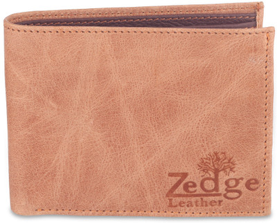 

Zedge Men Brown Genuine Leather Wallet(3 Card Slots)