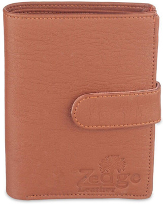 

Zedge Men Brown Genuine Leather Wallet(3 Card Slots)