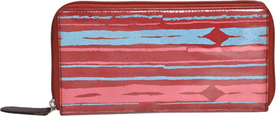 Bagatella Women Red Canvas Wallet(12 Card Slots)