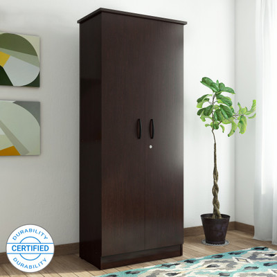 Valtos Engineered Wood 2 Door Wardrobe(Finish Color - Wenge)