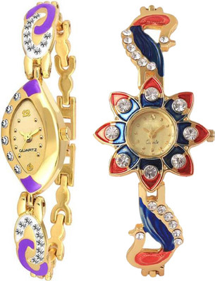 

OpenDeal Best Combo Pack 2 Stylish Diamond Studded Party-Wedding Style Watch For Girls & Women 01TW001 Watch - For Girls