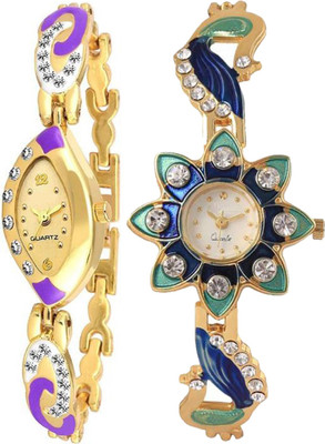 

OpenDeal Best Combo Pack 2 Stylish Diamond Studded Party-Wedding Style Watch For Girls & Women 01TW002 Watch - For Girls