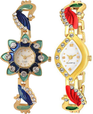 

OpenDeal Best Combo Pack 2 Stylish Diamond Studded Party-Wedding Style Watch For Girls & Women 01TW009 Watch - For Girls