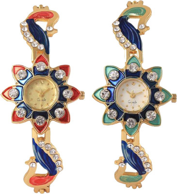 

OpenDeal Best Combo Pack 2 Stylish Diamond Studded Party-Wedding Style Watch For Girls & Women 01TW005 Watch - For Girls