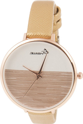 

3Wish 3WW-1234 Analog White & Golden Dial and Golden Strap Watch - For Women