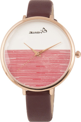 

3Wish 3WW-1234 Analog White & Maroon Dial and Maroon Strap Watch - For Women