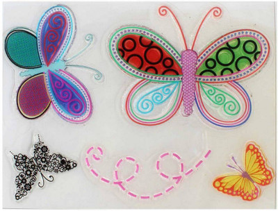 

Tootpado Clear Stamps Set of 5 - Butterflies (CCST20) - For Card Making Decoration and Scrapbooking