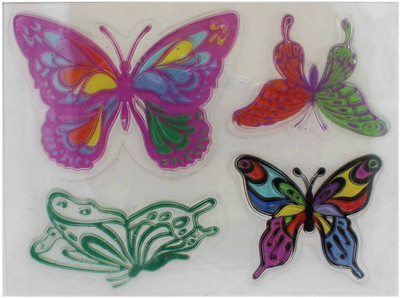 

Tootpado Clear Stamps Set of 4 - Butterfly (CCST15) - For Card Making Decoration and Scrapbooking