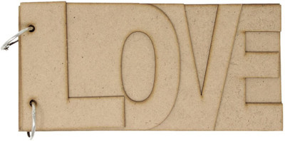 

Tootpado Unfinished MDF Blanks Wood Cutout - Love Album [20.5x10x1 cm](CMDF01) - For Decoupage Crafts Artwork