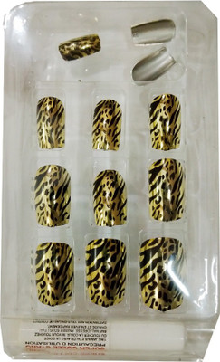 

Perky Sack French Style Designer Artificial Nail Tip Pack of (12) Adjustable Nails Black, Gold(Pack of 12)