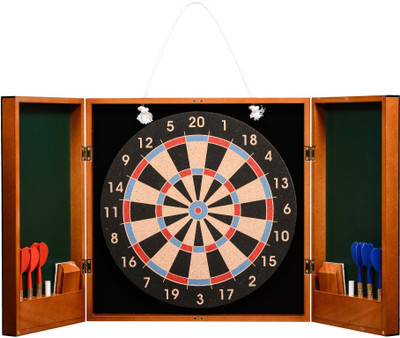

Cerasus Dart Board with High Gloss Walnut colored Cabinet Board Game