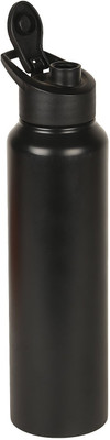 

eWorld Stainless Steel Chromo Plain Black Matt Finish Water Bottle Sipper Shake 1000 ml Sipper(Pack of 1, Black)