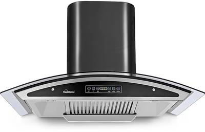 SUNFLAME Chimney Innova Titanium DX Jet Black Dry  60 cm 1230m3/hr Auto Clean Wall Mounted Chimney  (Black 1230 CMH)