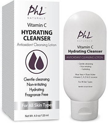 

PHL Naturals Sensitive Skin Hydrating Facial Cleanser Gentle Cleansing Lotion With Aloe Vera Rose Water And Licorice(120 ml)