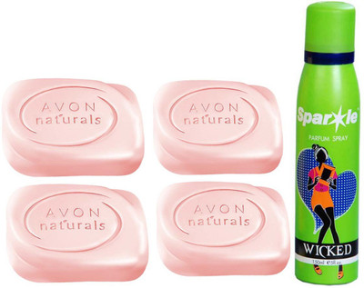 

Avon Anew four Naturals Fairness Bar Soap (100 g) With one sparkle perfume spray 150 ml(Set of 5)
