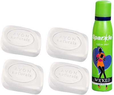

Avon Anew four Naturals Nourishing Soap Restage 100g With one sparkle perfume spray 150 ml(Set of 5)