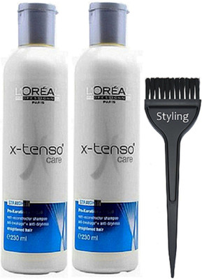 

styling Of Hair Brush, L'oreal X-tenso Care Hair Shampoo 230ml Pack Of 2(Set of 3)