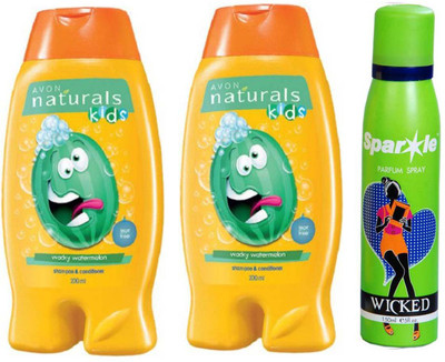 

Avon Anew two Naturals Kids Wacky Watermelon (200 ml) With one sparkle perfume spray 150 ml(Set of 3)