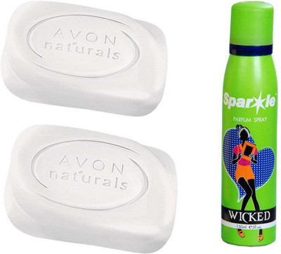 

Avon Anew two Naturals Nourishing Soap Restage (100g) With one sparkle perfume spray 150 ml(Set of 3)