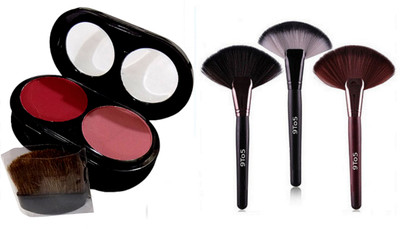 

9 to 5 Makeup Brush ( set of 3 ) & Mac Two Shade Blusher(Set of 4)