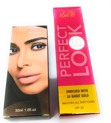 

iba halal care IBA -BB CREAM WITH WATERPROOF MAKE UP BASE ILLUMINATING PRIMER FOUNDATION PACK(Set of 2)
