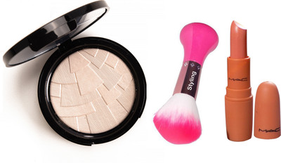 

styling Makeup Brush, Anastasia Starlight Illuminator & Mac Giambattista Valli Matte Finish Angel lipstick(Set of 3)