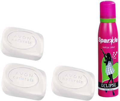 

Avon Anew three Naturals Nourishing Soap Restage 100g With one sparkle perfume spray 150 ml(Set of 4)