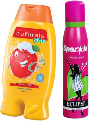 

Avon Anew Naturals Kids Amazing Apple Shampoo & Conditioner (200 ml) With one sparkle perfume spray 150 ml(Set of 2)