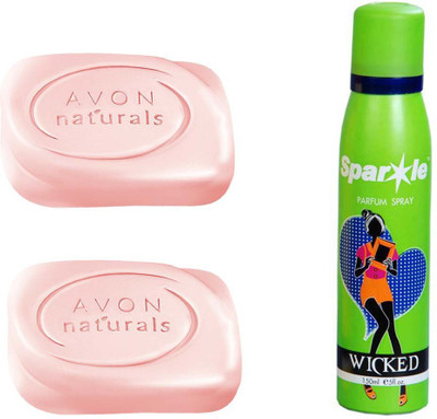 

Avon Anew two Naturals Fairness Bar Soap (100 g) With one sparkle perfume spray 150 ml(Set of 3)