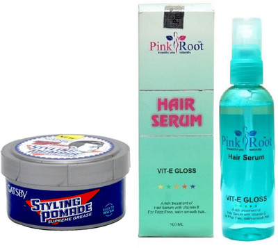 

Pink Root Hair Serum with GATSBY Styling Pomade Supreme Grease(Set of 2)