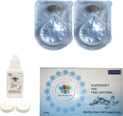 

Diamond Eye Clear Contact Lens Monthly (-2.50)Power With Case & Solution. Monthly Contact Lens(-2.5, Clear, Pack of 1)