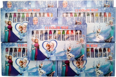 

kidoz kingdom FROZEN 12 COLOUR CRAYONS 5 PACK SET(Multicolor)