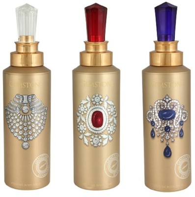 

Armaf Gemstone Diamond + Ruby + Sapphire Body Spray - For Men & Women(600 ml, Pack of 3)