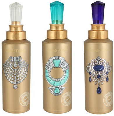 

Armaf Gemstone Diamond + Firoza + Sapphire Body Spray - For Men & Women(600 ml, Pack of 3)