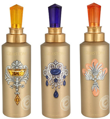 

Armaf Gemstone Topaz + Sapphire + Coral Body Spray - For Men & Women(600 ml, Pack of 3)
