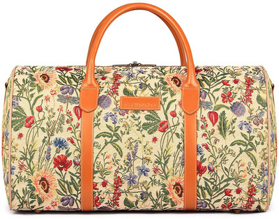 

The Clownfish Blomster Travel Tapestry Duffel Travelling Bag | Weekender Bag | Luggage (Flax) Travel Duffel Bag(Beige)