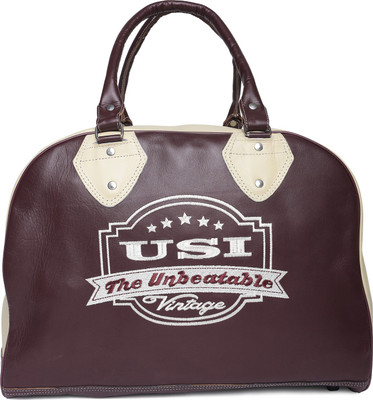 

USI UNIVERSAL Maroon And Beige Duffel Bag Travel Duffel Bag(Red, Beige), Beige;red