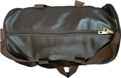 

DIE ZELLE Flaux Leather Sports Duffle Bag Gym Bag (Brown) Gym Bag(Brown)