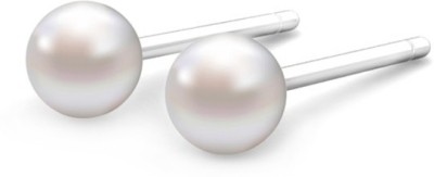jewel samarth 925 Sterling Silver 3mm White South Sea Pearl Stud Earring For Kids Pearl Sterling Silver Stud Earring