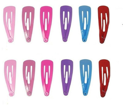 

FOK Set of 12 Pcs-6 Pairs (5.6 cm) of Premium Metal Triangular Tik Tak Hair Pin for Girls and Womens-Plain Multi Color Tic Tac Clip(Multicolor)