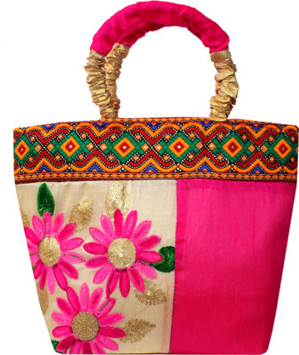 

Milan's creation Hand-held Bag(Pink, Beige), Beige;pink