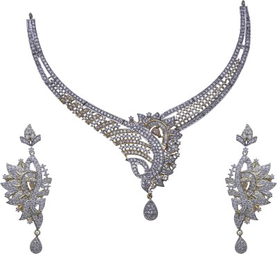 Omkar Jewel Brass Silver Jewellery Set(Pack of 1)