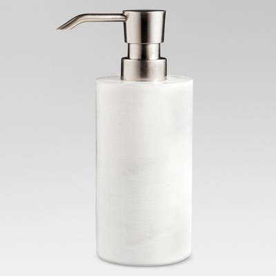 

NikkisPride Soap / Lotion Dispenser - Made Of Genuine Indian Marble In White Color - Luxury Bathroom Accessories Bath Set 250 ml Soap Dispenser(White)
