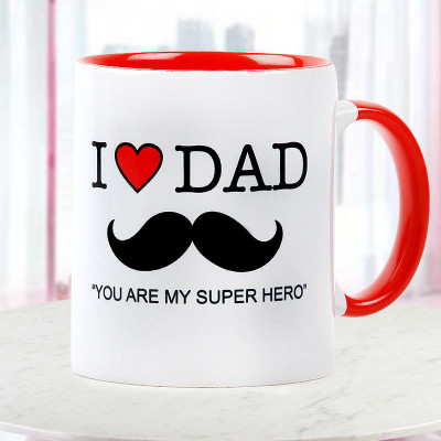 

FLOWERAURA SuperHero Dad Ceramic Mug(330 ml), Multicolor