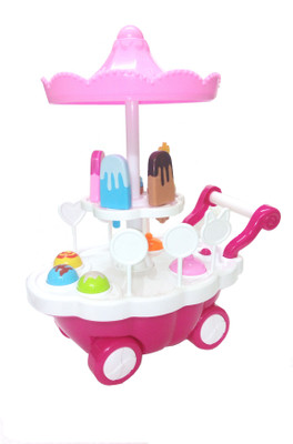 

TALKING GANESHA Ice Cream Trolley with Different Types of Ice Cream, Lights & Music Bump & Go Toy for Kids - Multicolor(Multicolor)